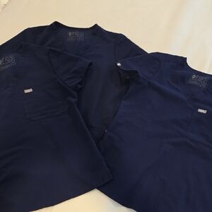 Figs Deep Blue Scrub Tops